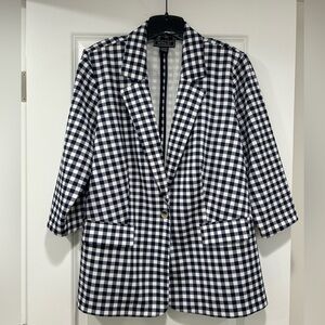 EUC- NYCC Gingham Blazer (Navy & White)
